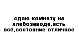 сдаю комнату на хлебозаводе,есть всё,состояние отличное